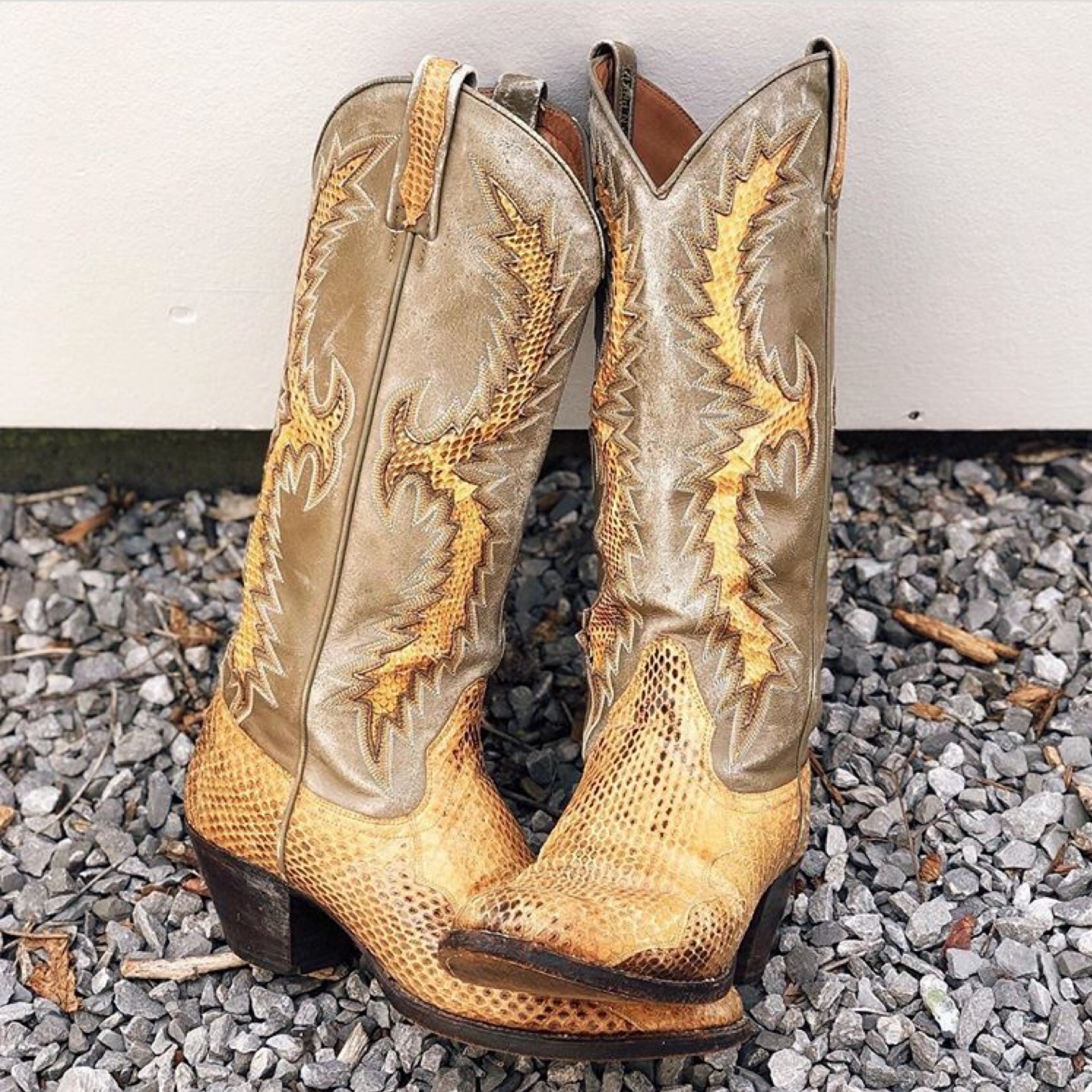 steel toe snakeskin boots